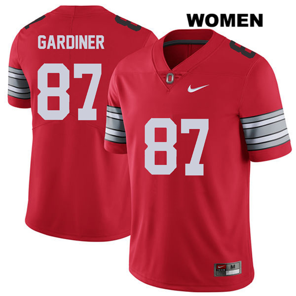 Ohio State Buckeyes Women's Ellijah Gardiner #87 Red Authentic Nike 2018 Spring Game College NCAA Stitched Football Jersey MM19I77JB
